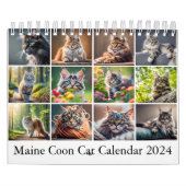 Maine Coon Cat Kalender Digitale AI Verf (Hoes)