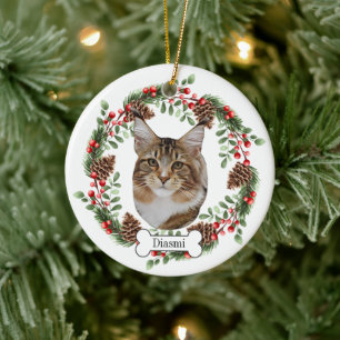 Maine Coon Cat Keramisch Ornament