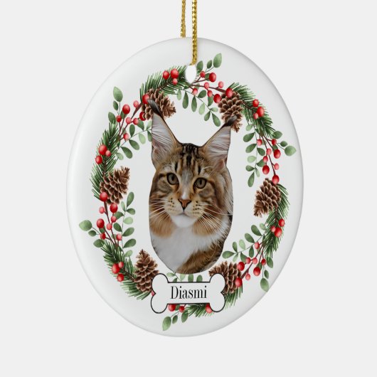 Maine Coon Cat Keramisch Ornament (Rechts)