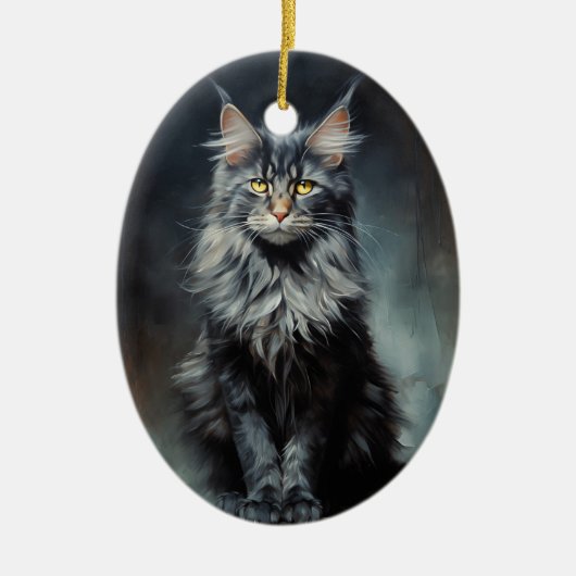 Maine Coon cat Keramisch Ornament (Voorkant)