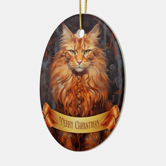 Maine Coon cat Keramisch Ornament (Links)
