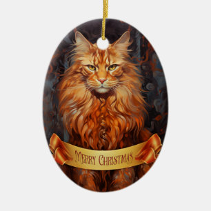 Maine Coon cat Keramisch Ornament