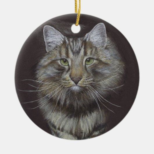 Maine Coon Cat Keramisch Ornament (Voorkant)