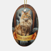 Maine Coon cat Keramisch Ornament (Links)