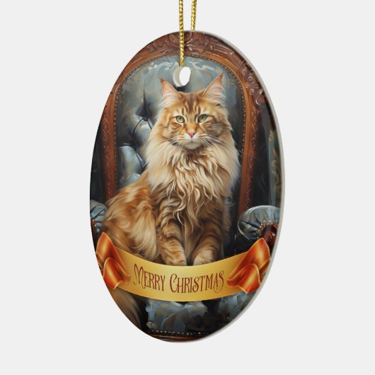 Maine Coon cat Keramisch Ornament (Links)