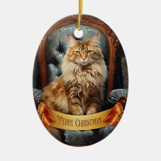 Maine Coon cat Keramisch Ornament (Voorkant)