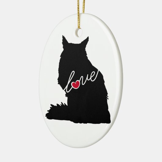 Maine Coon Cat Keramisch Ornament (Links)