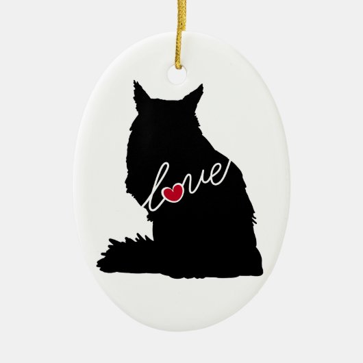 Maine Coon Cat Keramisch Ornament (Voorkant)