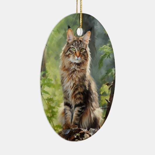 Maine Coon cat Keramisch Ornament (Rechts)