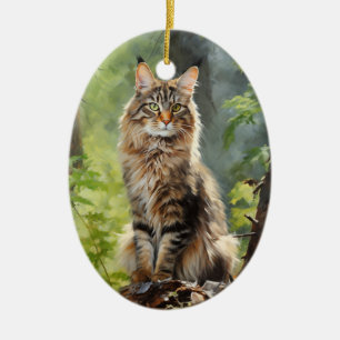 Maine Coon cat Keramisch Ornament