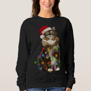 Maine Coon Cat Kerstmis met kerstlampje Trui