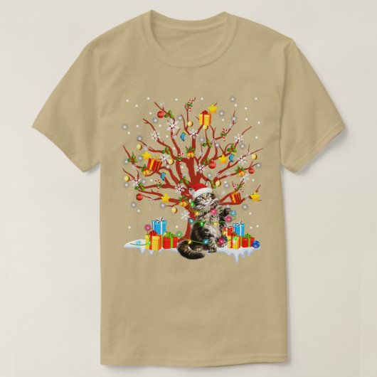 Maine Coon Cat Kerstmis, Ornament Deco T-shirt (Design voorkant)