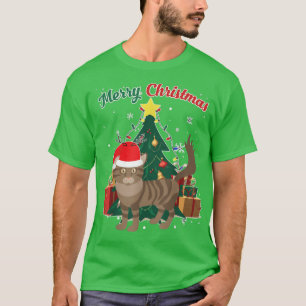 Maine Coon Cat Kerstmis Snow Flakes-mas-pre T-shirt