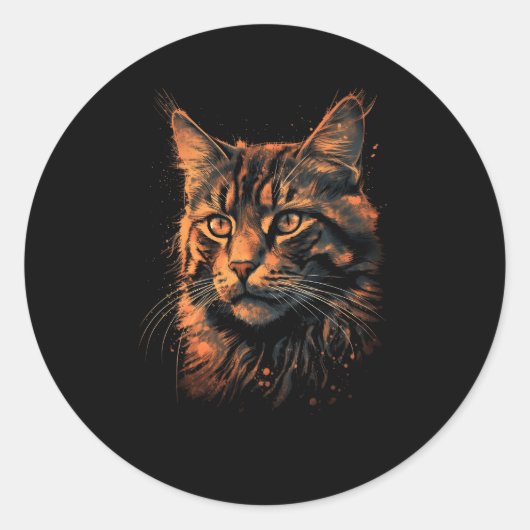 Maine Coon Cat Kitten Maine Coon Katten Eigenaar Ronde Sticker (Voorkant)