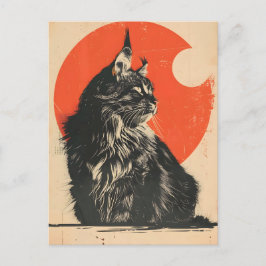 Maine Coon Cat  Kunst Briefkaart
