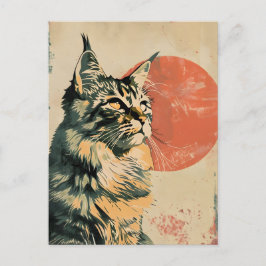 Maine Coon Cat  Kunst Briefkaart