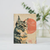 Maine Coon Cat Kunst Briefkaart (Staand voorkant)