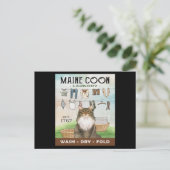 Maine Coon Cat Laundry Company Briefkaart (Staand voorkant)