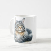 Maine Coon Cat Liefde in Waterverf Koffiemok (Voorkant links)