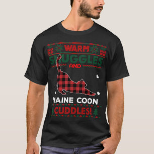 Maine Coon Cat Lover Leuke Kat Xmas Lelijke Kerstm T-shirt