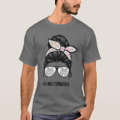 Maine Coon Cat Mam Messy Bun Hair Glasses T-shirt (Voorkant)