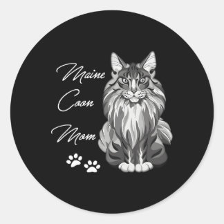 Maine Coon Cat mama Ronde Sticker