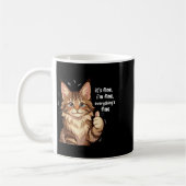 Maine Coon Cat Meme It's Fine I'm Fine Everything' Koffiemok (Links)
