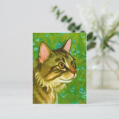 Maine Coon Cat met Mistletoe Briefkaart (Staand voorkant)