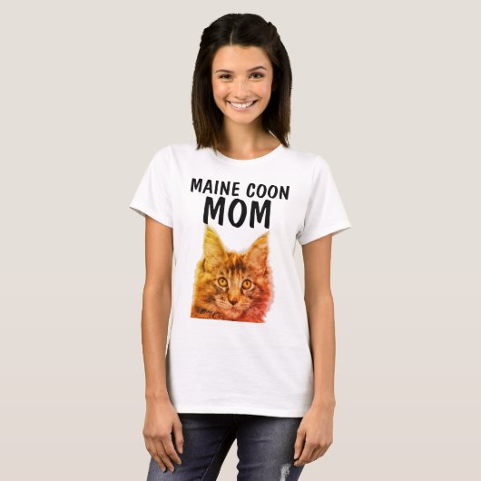 MAINE COON CAT MOM-T-shirts T-shirt (Voorkant volledig)
