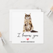 Maine Coon Cat Mum Puppy Pets Birthday Kaart (Voorkant / Achterkant in situ)