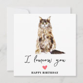Maine Coon Cat Mum Puppy Pets Birthday Kaart (Voorkant)