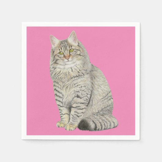 Maine Coon Cat Napkins Servet (Voorkant)