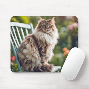Maine Coon Cat Op Stoel Muismat
