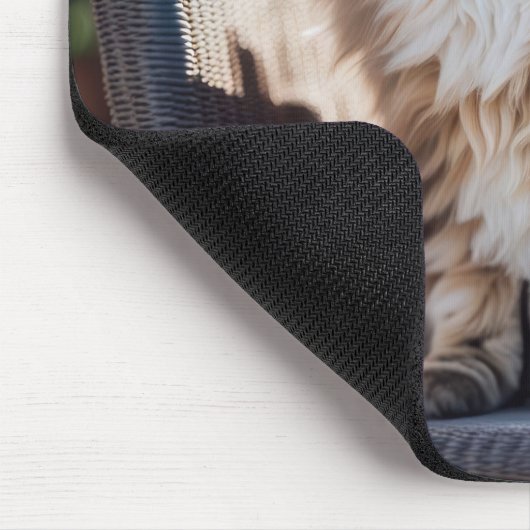 Maine Coon Cat Op Stoel Muismat (Hoek)