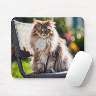 Maine Coon Cat Op Stoel Muismat