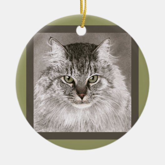 Maine Coon Cat Ornament - "Merlin" (Voorkant)