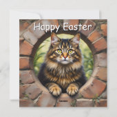 Maine Coon cat - Paasvakantie Kaart (Achterkant)