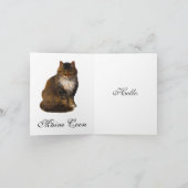 Maine Coon Cat Painted Portret Art Hallo Bedankkaart (Binnen)