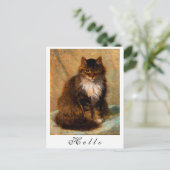  Maine Coon Cat Painted Portret Briefkaart (Staand voorkant)