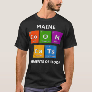 Maine Coon Cat Periodic Table Elements Science Jok T-shirt