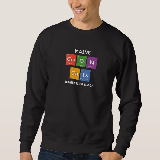 Maine Coon Cat Periodic Table Elements Science Jok Trui (Voorkant)