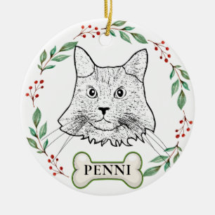 Maine Coon Cat Personalized Keramisch Ornament