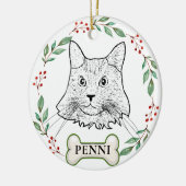 Maine Coon Cat Personalized Keramisch Ornament (Links)