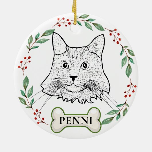 Maine Coon Cat Personalized Keramisch Ornament (Achterkant)
