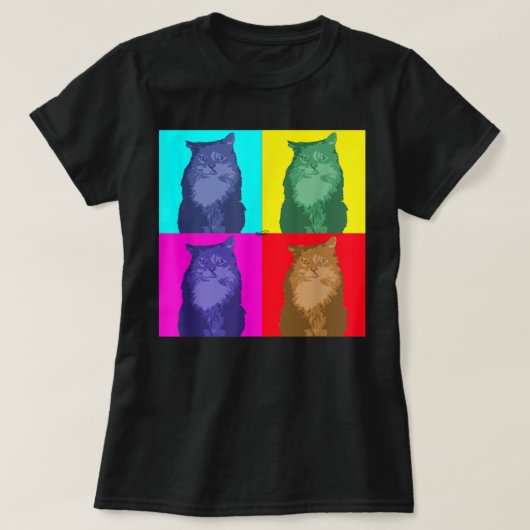 Maine Coon Cat Pop Art t-shirt (Design voorkant)