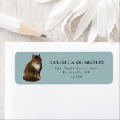  Maine Coon Cat Portrait Painting Etiket (Insitu)