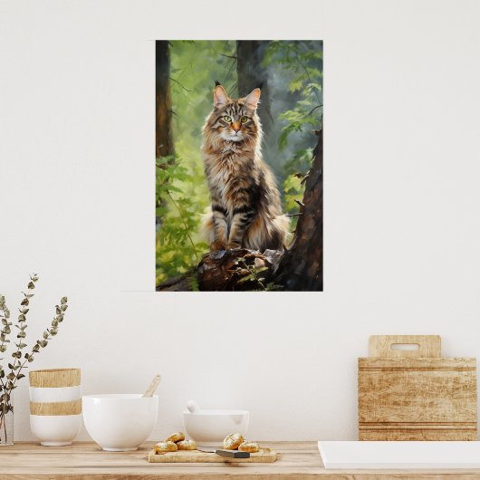 Maine Coon cat Poster (Keuken)