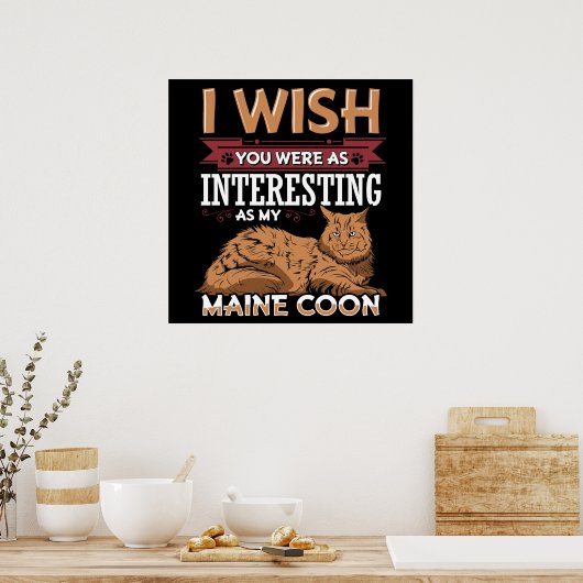 Maine Coon Cat Poster (Keuken)