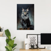 Maine Coon cat Poster (Thuiskantoor)