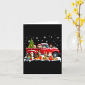 Maine Coon Cat Red Truck Christmas Tree Santa Ugly Kaart (Gele Bloem)
